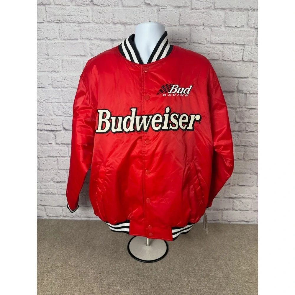 VTG‎ Chase Authentics NASCAR Budweiser Dale Earnhardt Jr Jacket Red Mens L NWOT